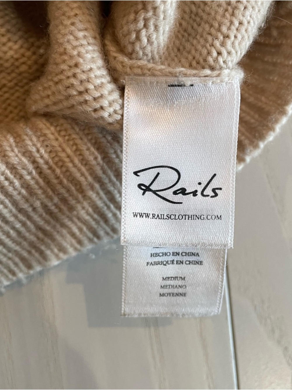 Rails Kana Wool Cashmere Blend Knit Sweater in Camel Stars - Medium - Picture 6 of 9